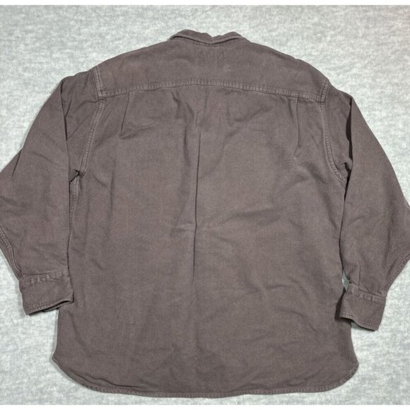 Cabela's Brown Deerskin Soft Chamois‎ Mens Long Sleeve Shirt Heavy Weight L - Picture 3 of 4